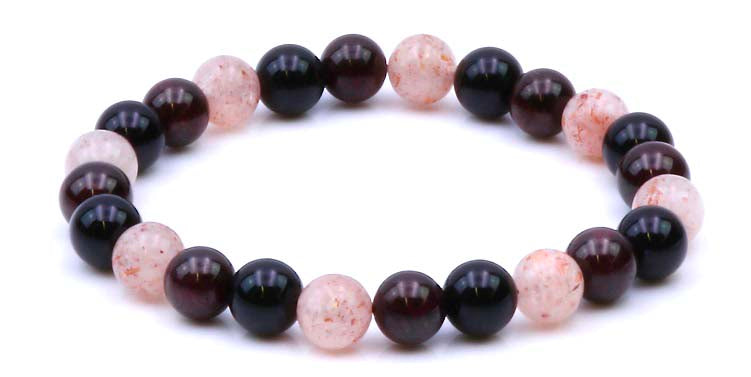 Armband Mens Granat, Onyx & Sonnenstein