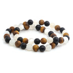 Armband Mens Onyx & Tigerauge & Mondstein