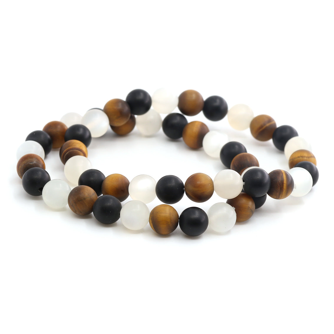 Armband Mens Onyx & Tigerauge & Mondstein