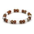 Armband Mens Bergkristall & Rudraksha & Versteinertes Holz