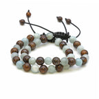 Maitri Aquamarin & Bronzit Kugeln Mens Armband