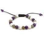 Maitri Amethyst, Labradorit & Magnesit Kugeln Mens Armband