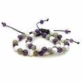 Maitri Amethyst, Labradorit & Magnesit Kugeln Mens Armband