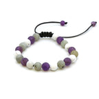 Maitri Amethyst, Labradorit & Magnesit Kugeln Mens Armband