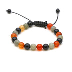 Maitri Karneol, Labradorit & Onyx Kugeln Mens Armband
