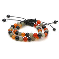 Maitri Karneol, Labradorit & Onyx Kugeln Mens Armband