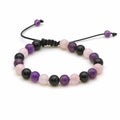 Maitri Amethyst, Obsidian & Rosenquarz Kugeln Mens Armband