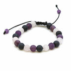 Maitri Amethyst, Obsidian & Rosenquarz Kugeln Mens Armband