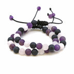 Maitri Amethyst, Obsidian & Rosenquarz Kugeln Mens Armband