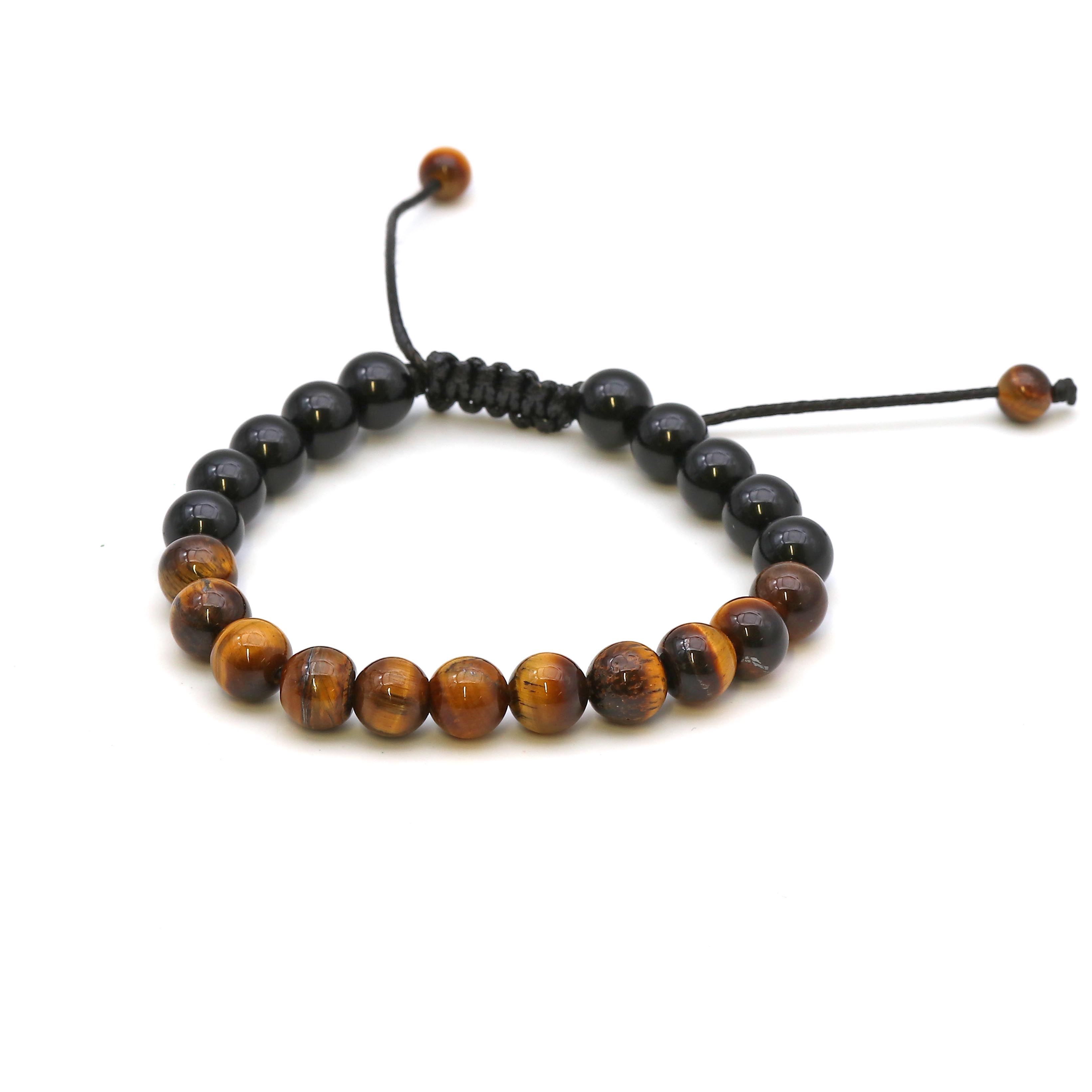 Maitri Obsidian & Tigerauge Kugeln Mens Armband
