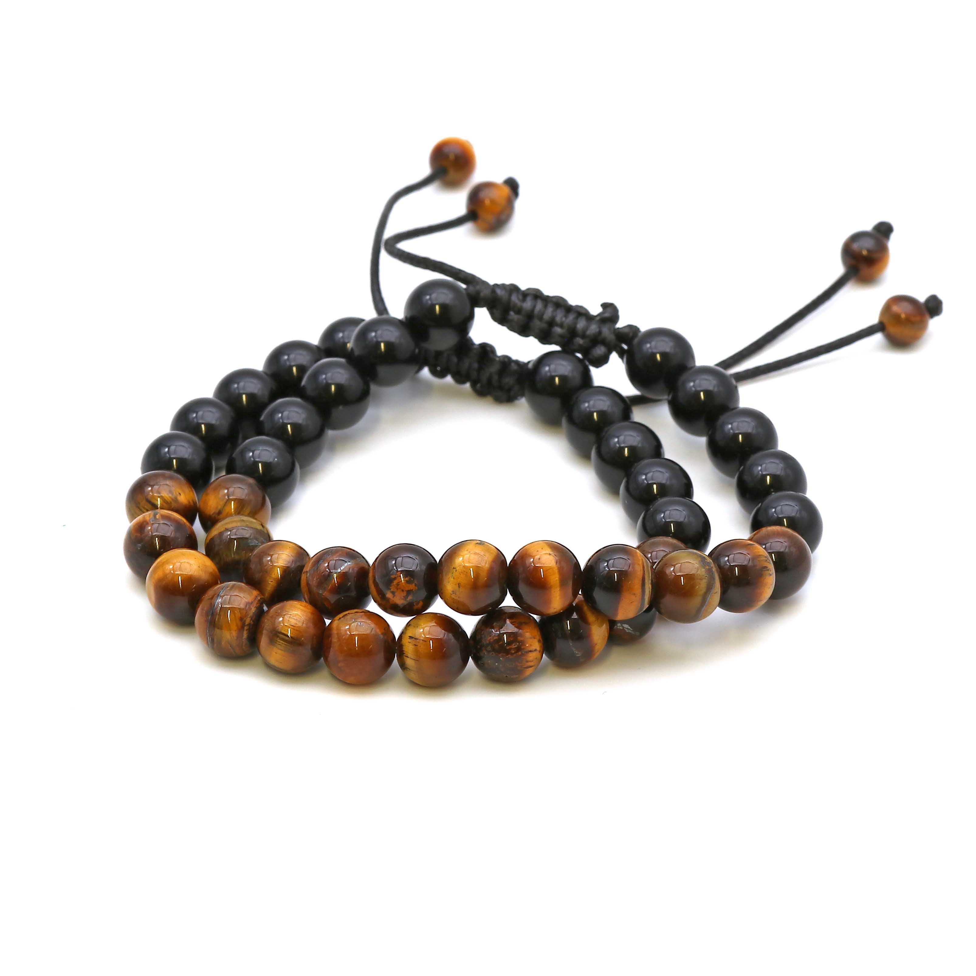 Maitri Obsidian & Tigerauge Kugeln Mens Armband