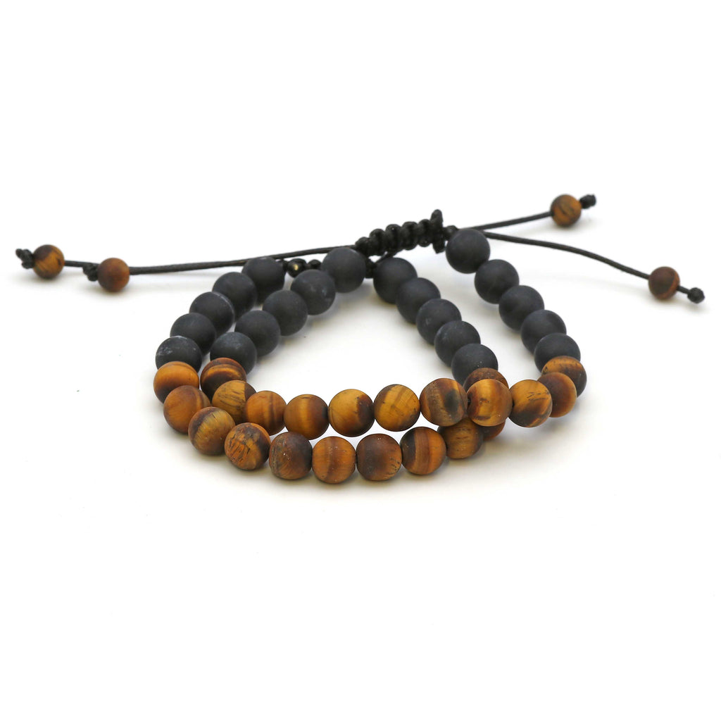 Maitri Obsidian & Tigerauge Kugeln Mens Armband
