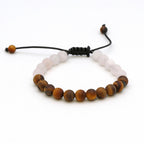 Maitri Rosenquarz & Tigerauge Kugeln Mens Armband