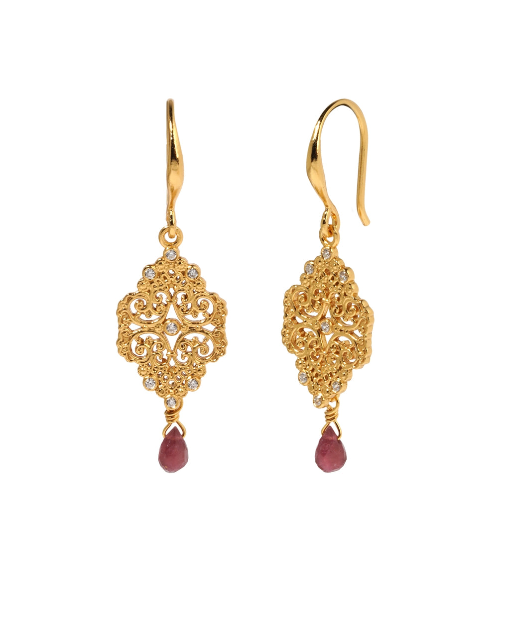 Ohrringe Casa-blanca Drop Pink Tourmaline