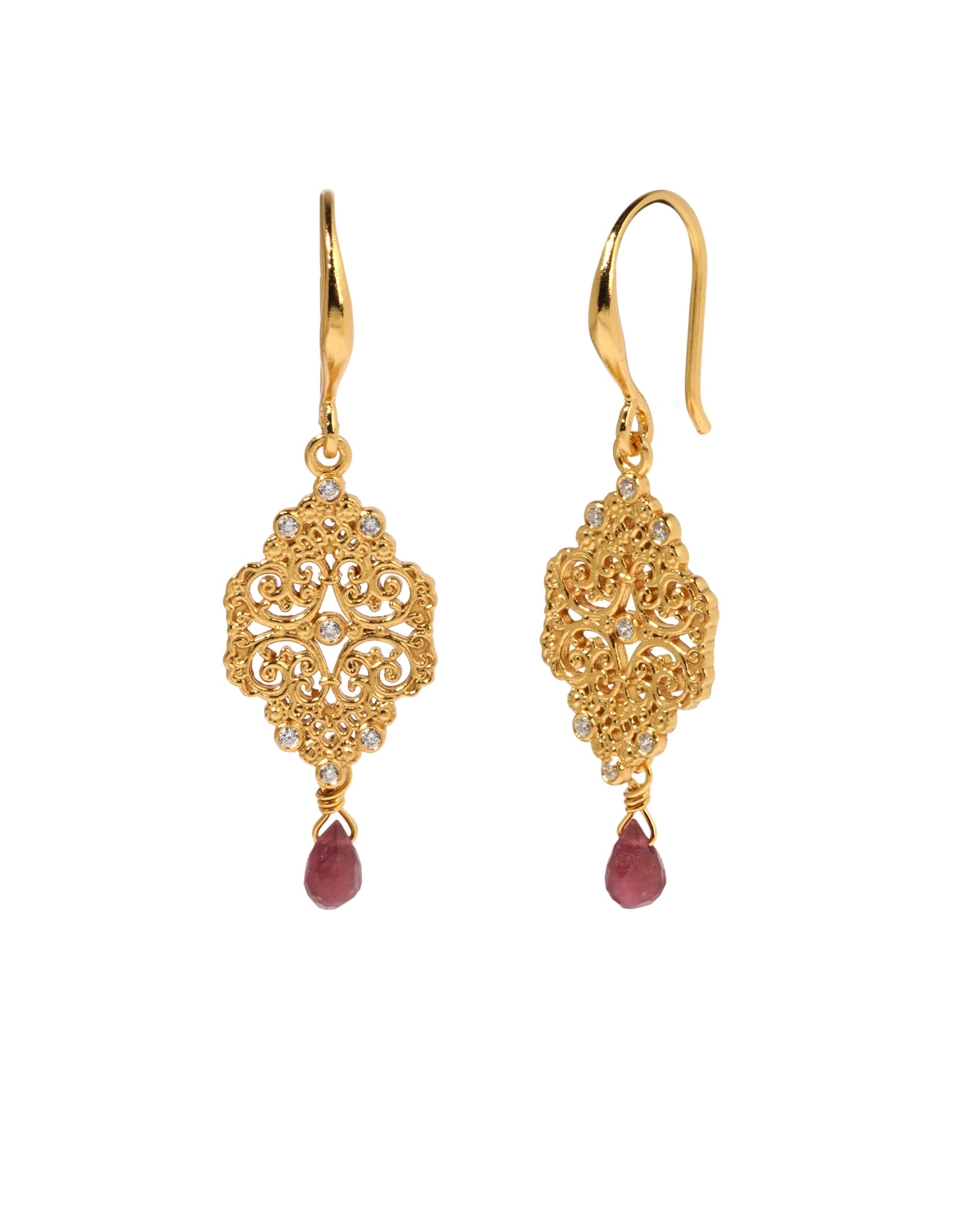 Ohrringe Casa-blanca Drop Pink Tourmaline