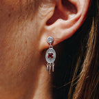 Ohrringe Elysian Drop Granat Silber