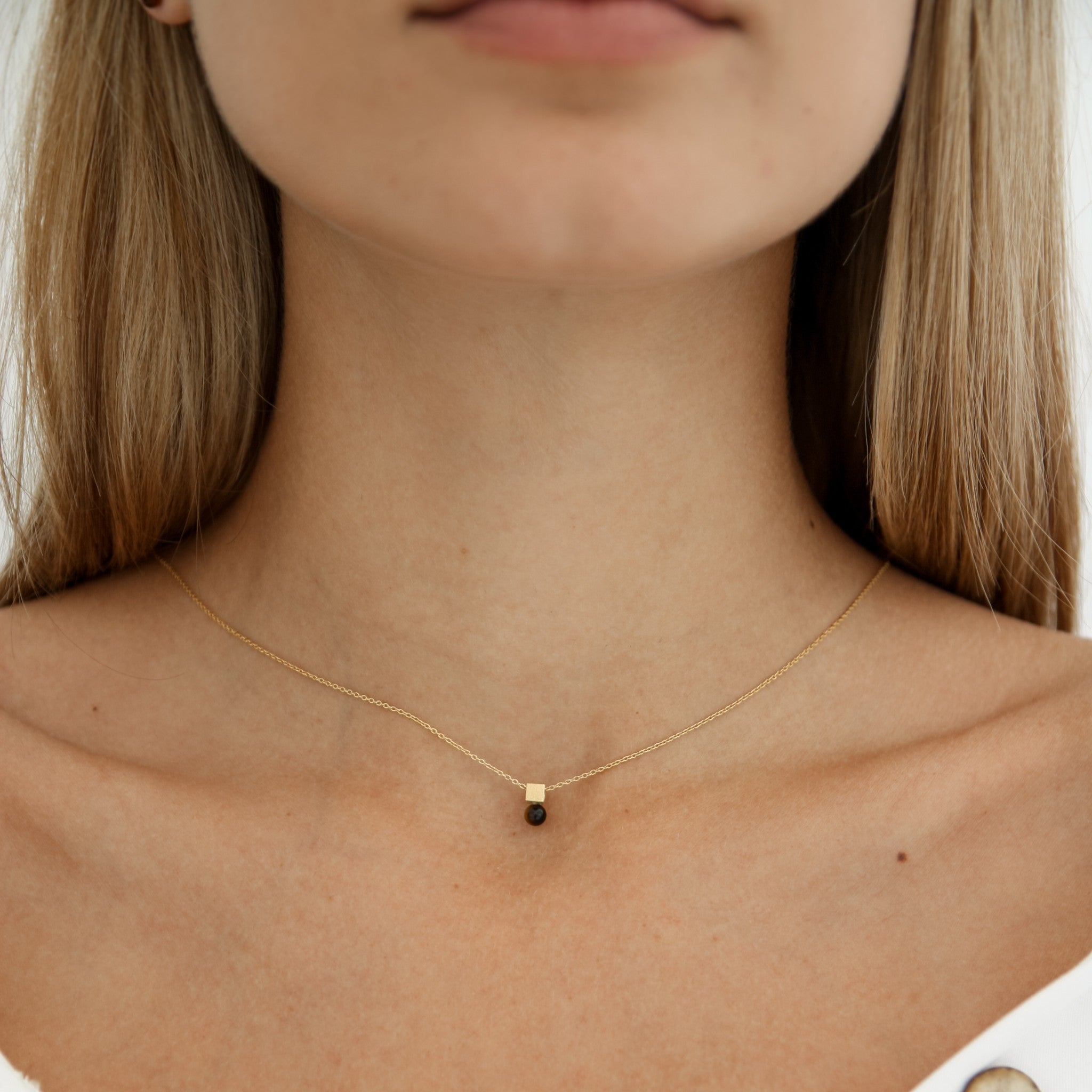 Halskette Cube Tigerauge