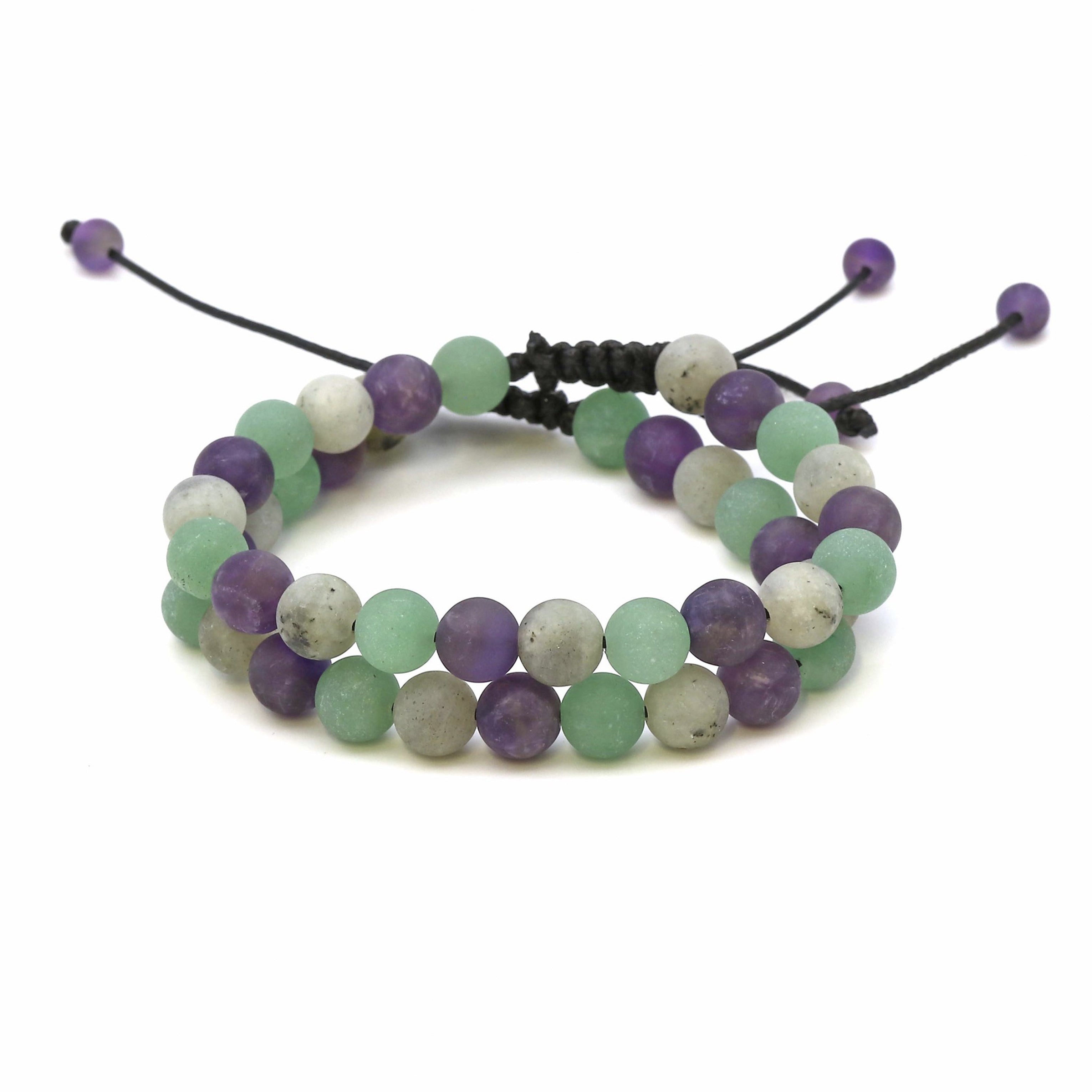 Maitri Amethyst, Aventurin & Labradorit Mens Armband