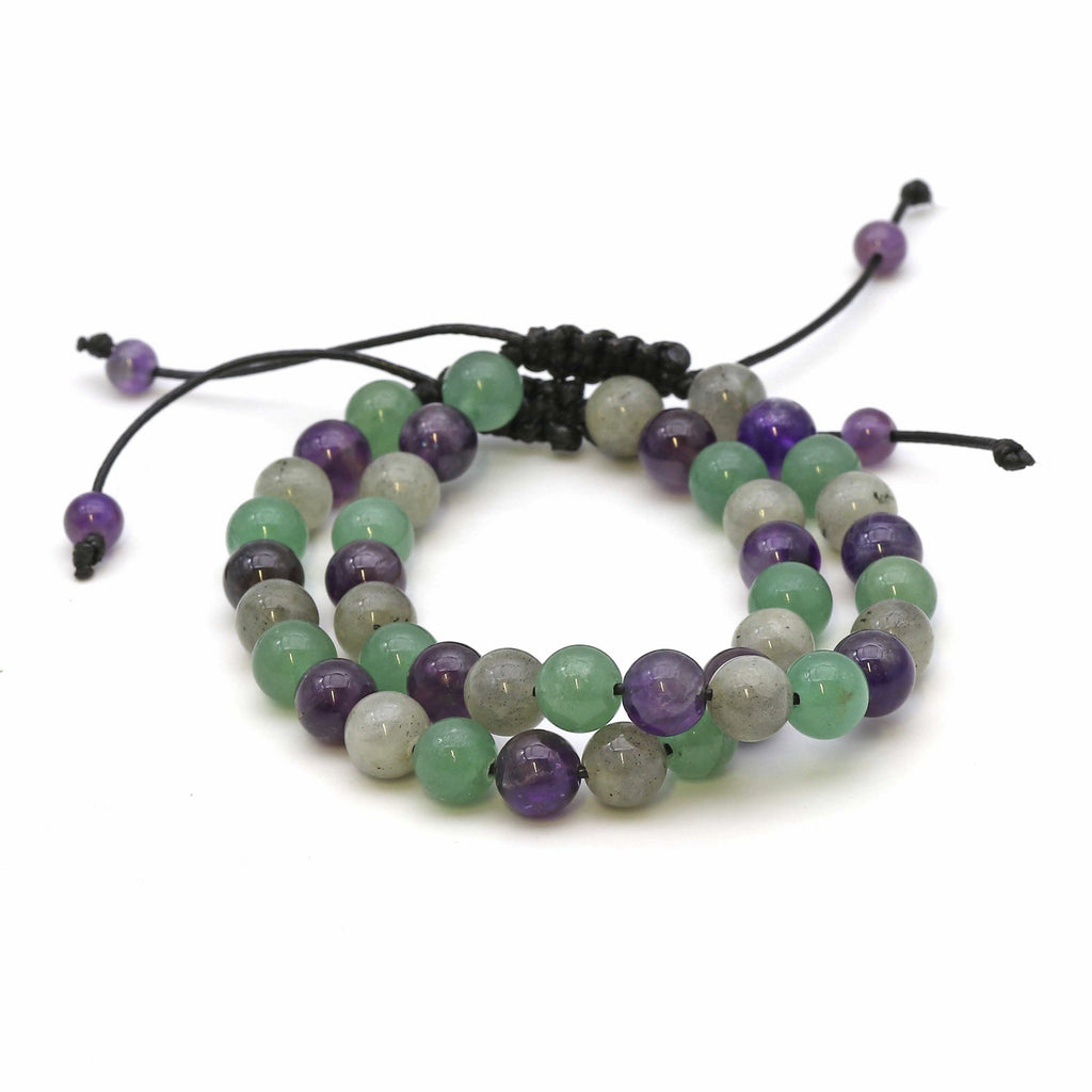 Maitri Amethyst, Aventurin & Labradorit Mens Armband