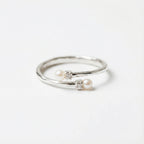Ring Double-Ender Pearl Silver