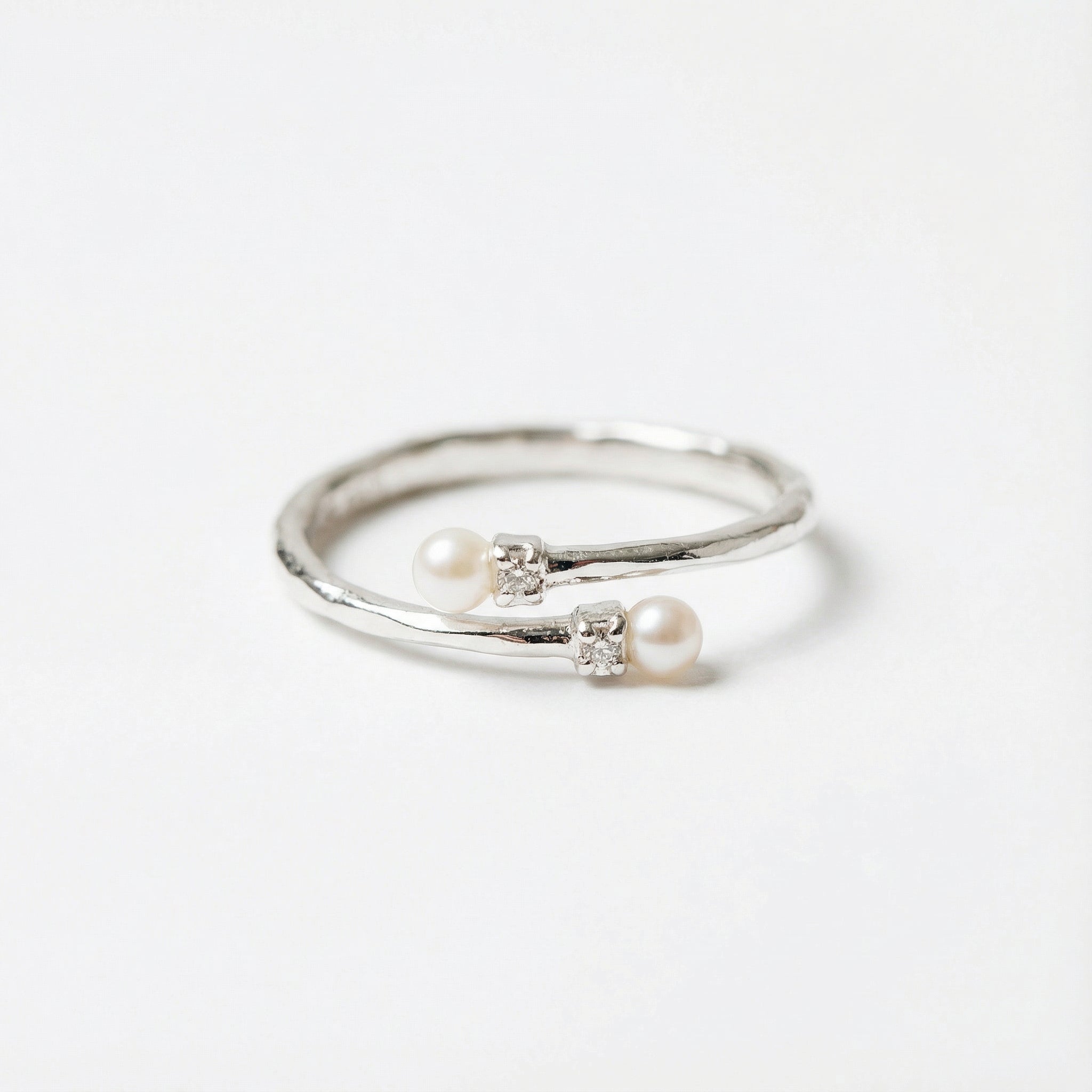 Ring Double-Ender Pearl Silver