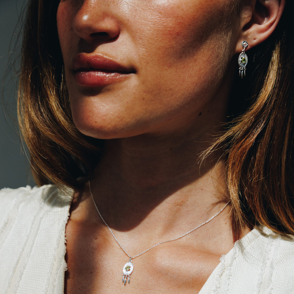 Ohrringe Elysian Drop Peridot Silver