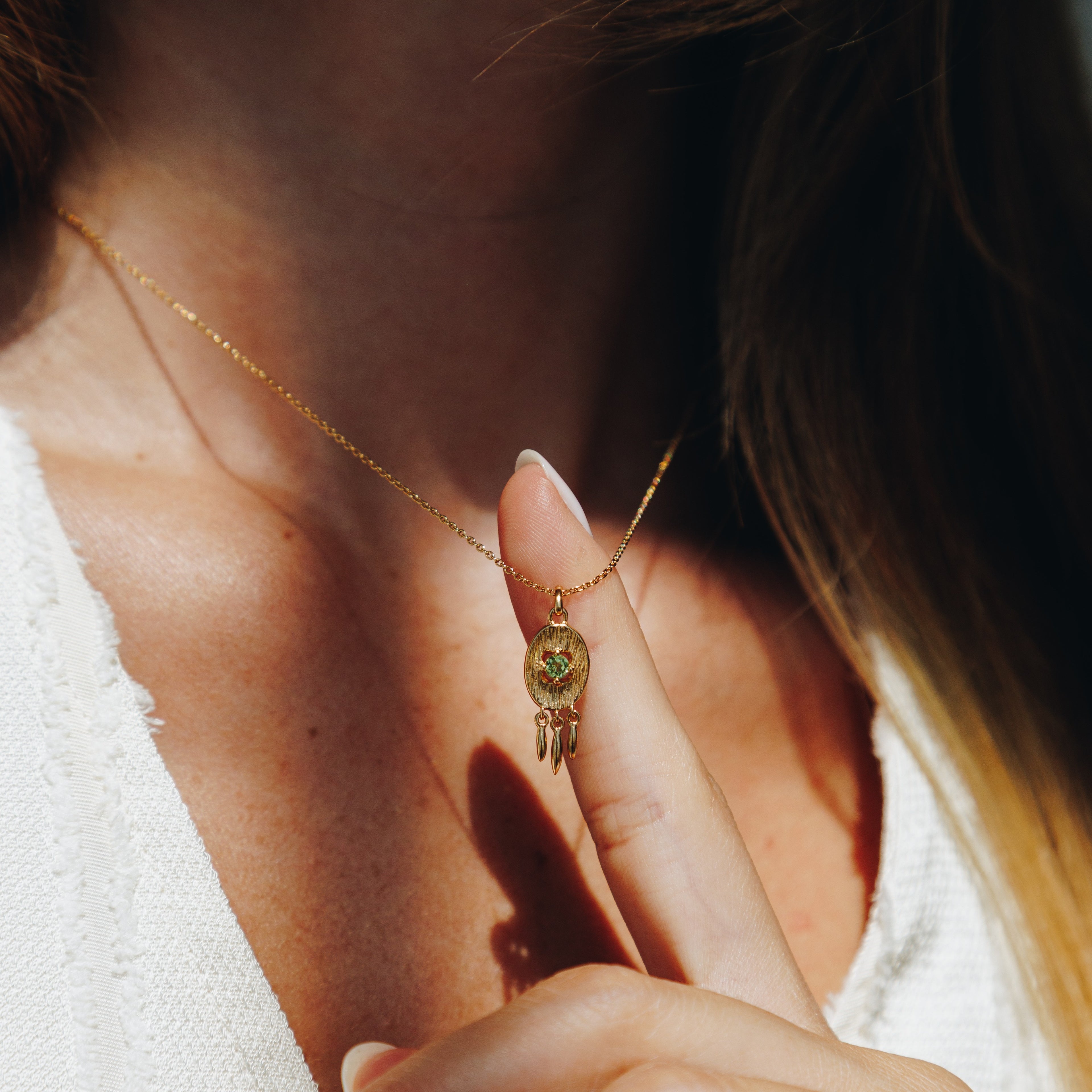 Ohrringe Elysian Drop Peridot Gold