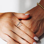 Ring Double-Ender Pearl Silver