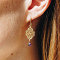Ohrringe Casa-blanca Drop Amethyst Gold