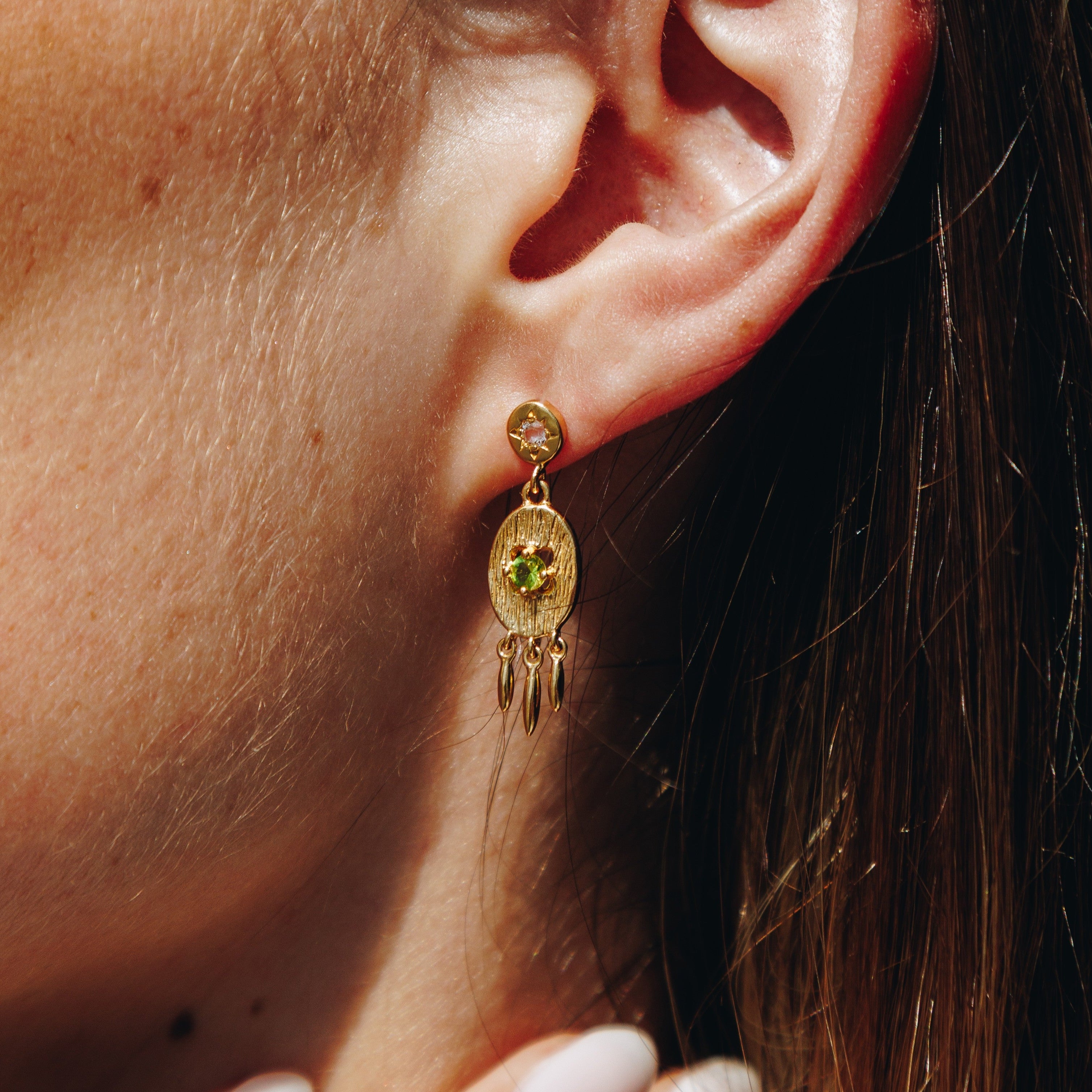 Ohrringe Elysian Drop Peridot Gold