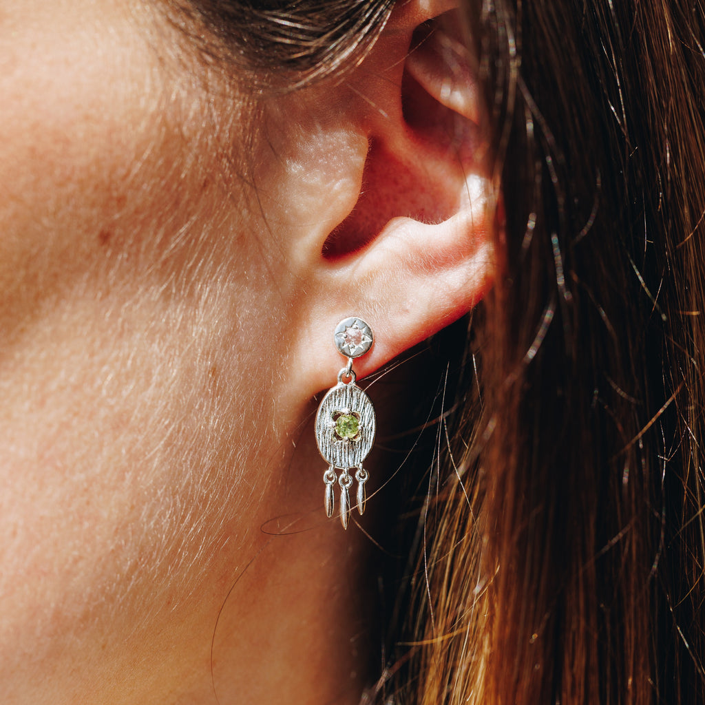 Ohrringe Elysian Drop Peridot Silver
